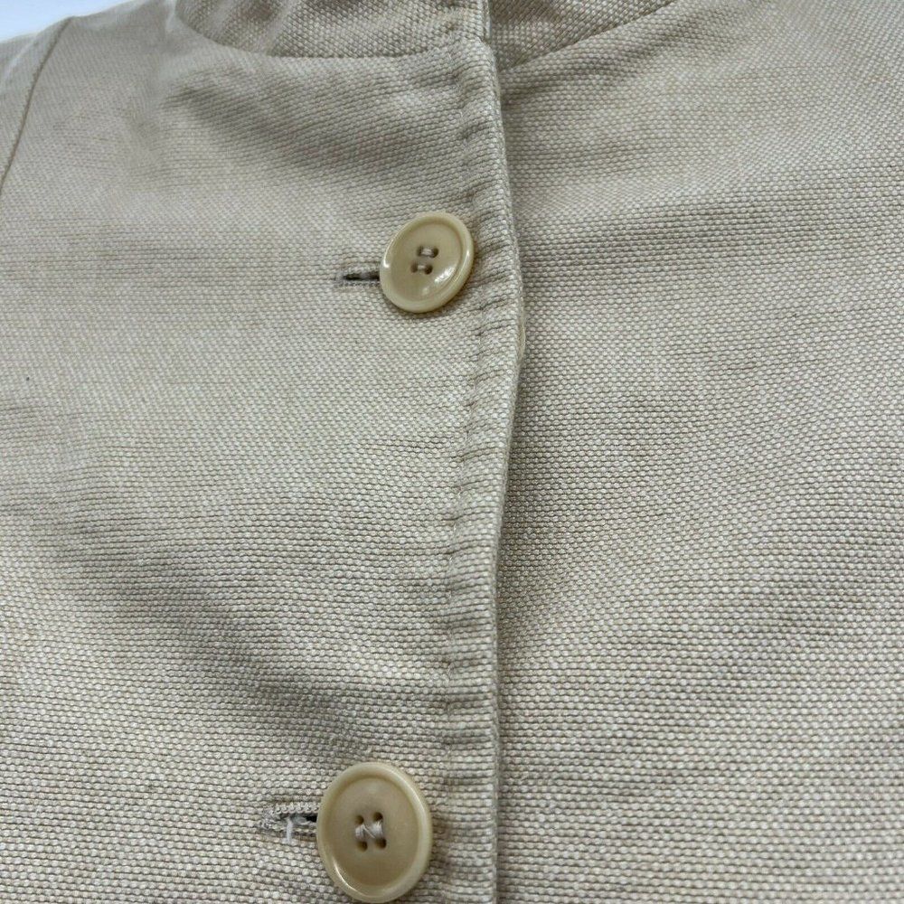 Luciano Barbera Wool Silk Cotton short button up jacket Tan/beige 42 ITALY - Picture 3 of 5
